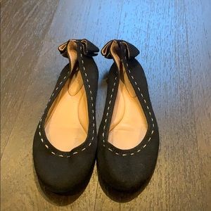 Black Cloth Ballet Flats
